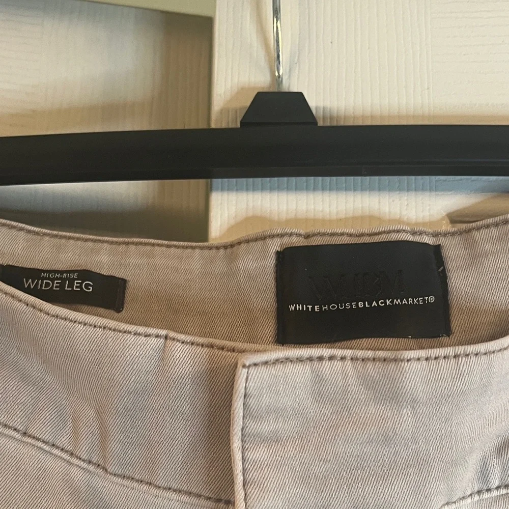 NWT White House Black Market SANDSTONE lHigh-Rise Wide-Leg Pants - Picture 3 of 11